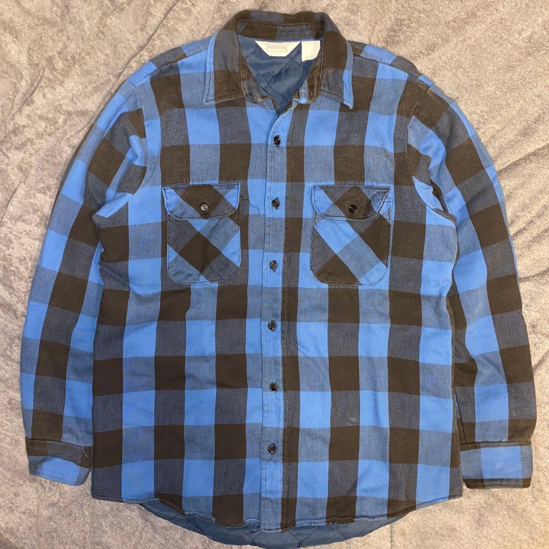 1970's〜80's usa製 Five Brother 青×黒 cpoシャツ