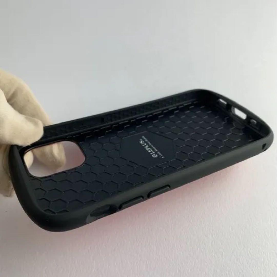 iPhone 12 mini ハイブリッド ケース PET×TPU レッド ①