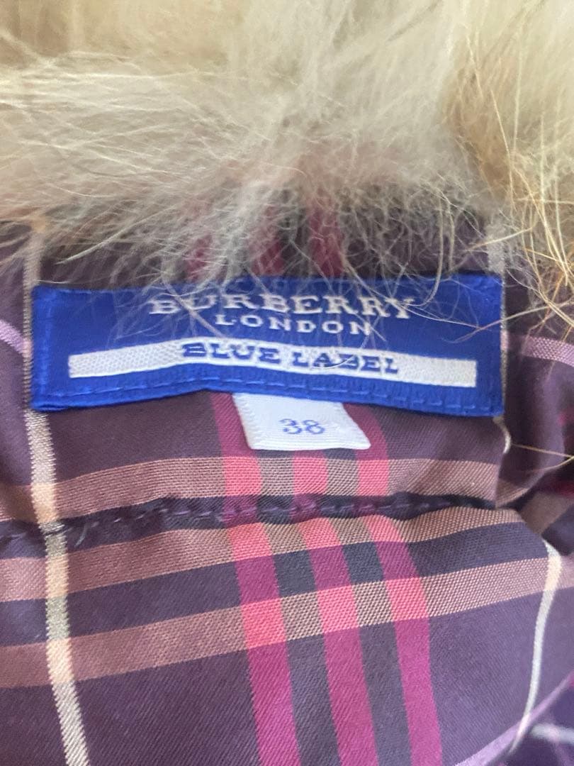 バーバリー　Burberry ダウン　ベスト　ファー　ピンク　ノバチェック