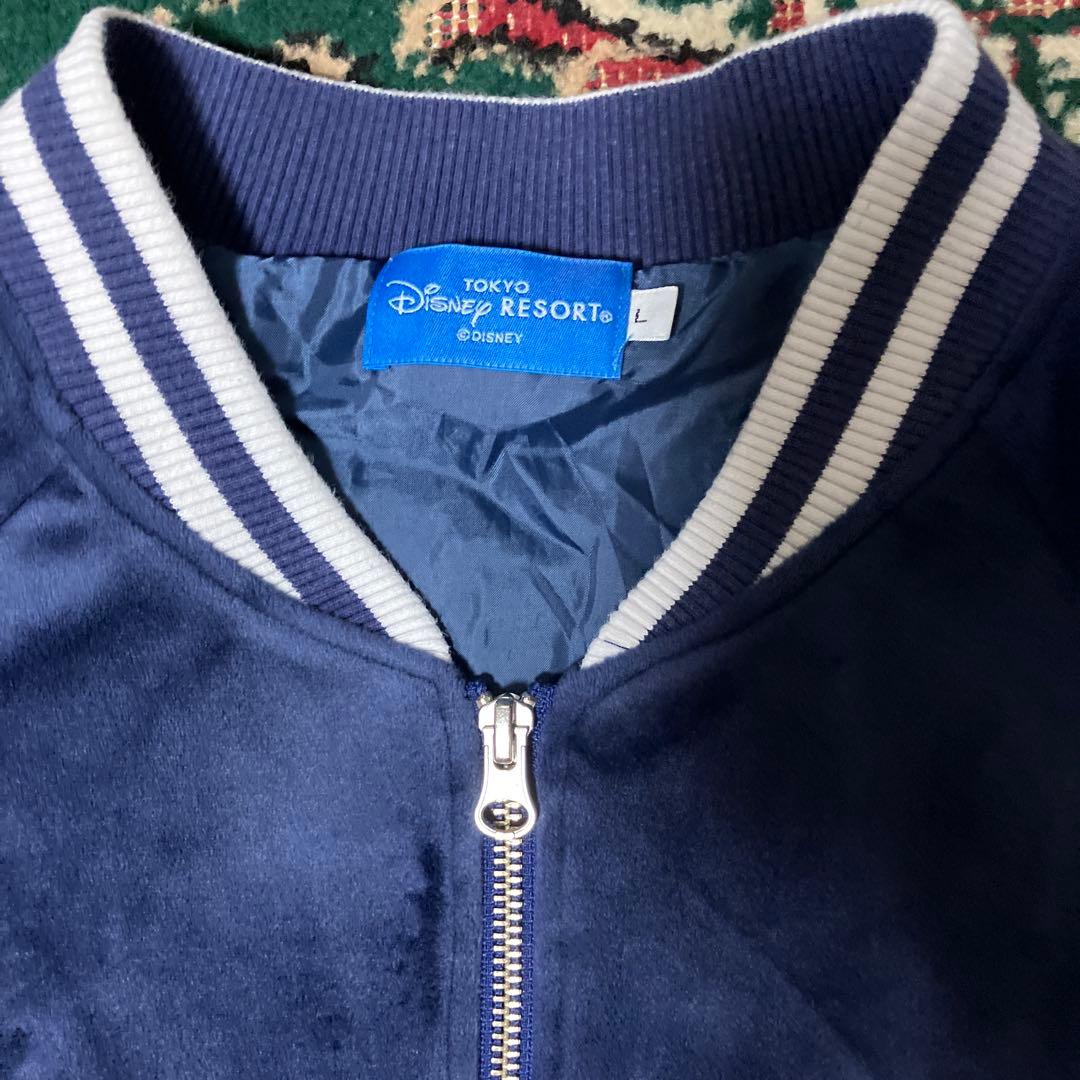 美品　ディズニー ムーラン ムーシュー ドラゴン 刺繍 ベロア スカジャン 　L