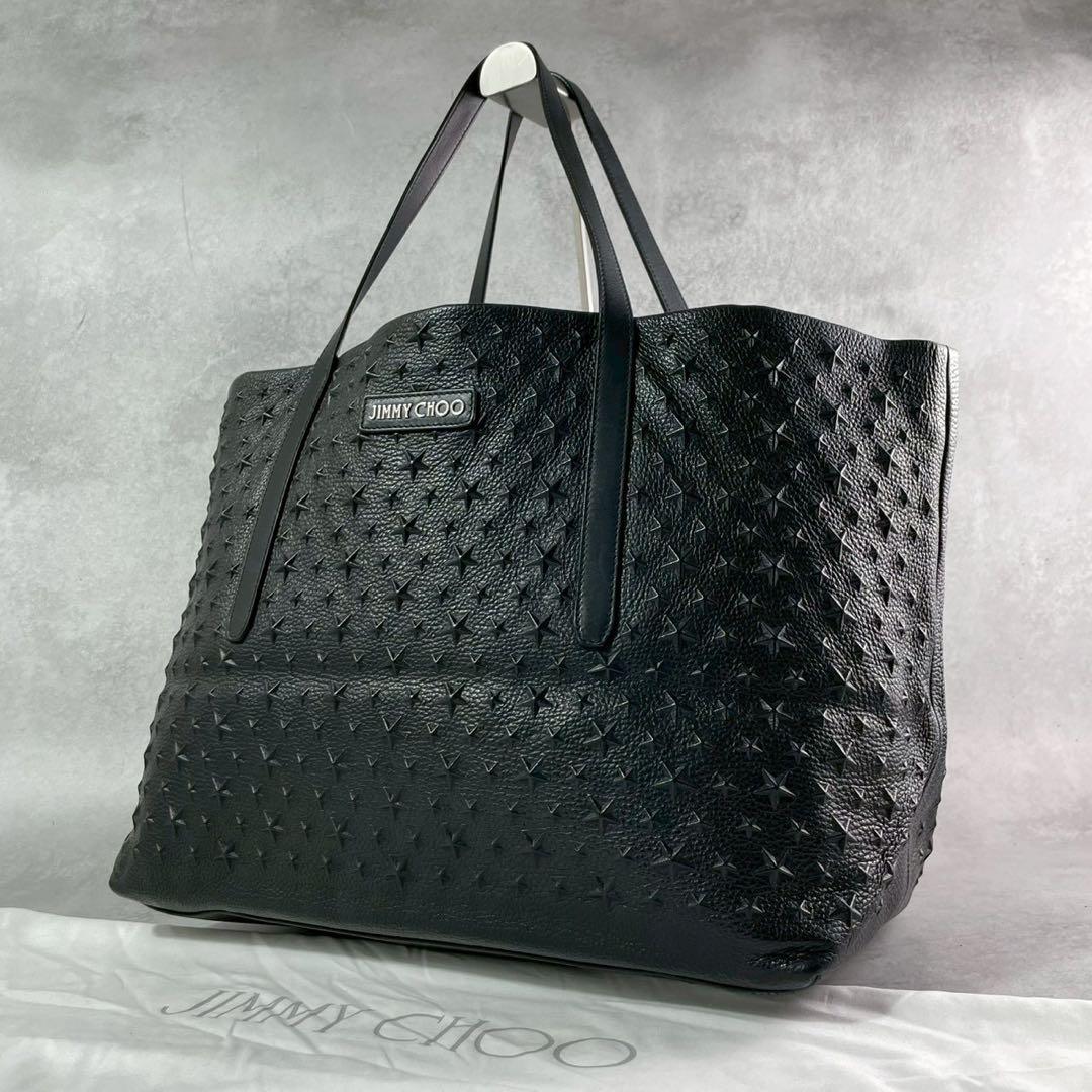 【極美品】ジミーチュウ トートバッグ エンボス ピムリコ スター レザー 黒