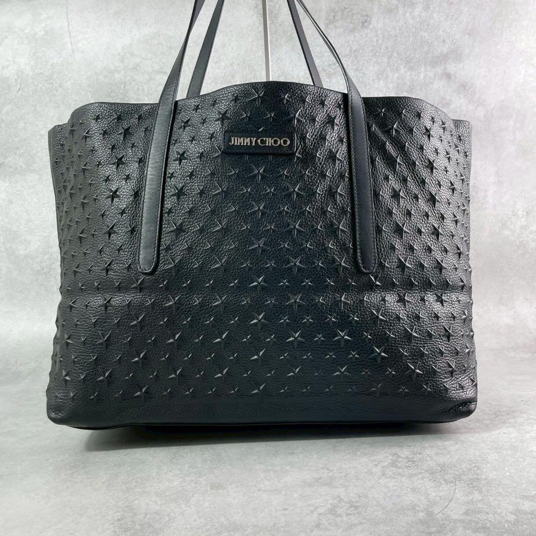 【極美品】ジミーチュウ トートバッグ エンボス ピムリコ スター レザー 黒