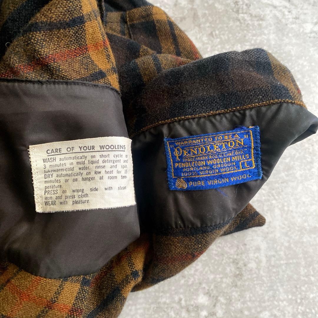 ド渋 60s 70s ペンドルトン ウール オンブレ ボードシャツ USA製 L