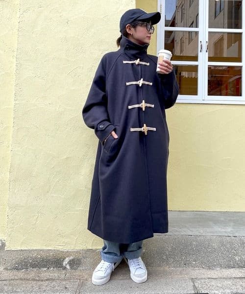 BONAPPETIT　ボナペティ　メルトン　ダッフルコート　ネイビー　ロング　M