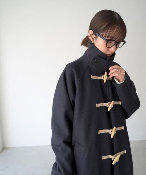 BONAPPETIT　ボナペティ　メルトン　ダッフルコート　ネイビー　ロング　M