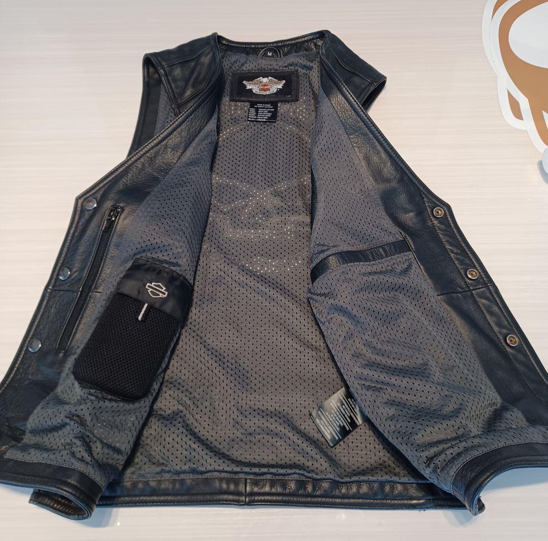 【希少 美品】ハーレーダビッドソン　ライダースジャケット スカルレザーベスト