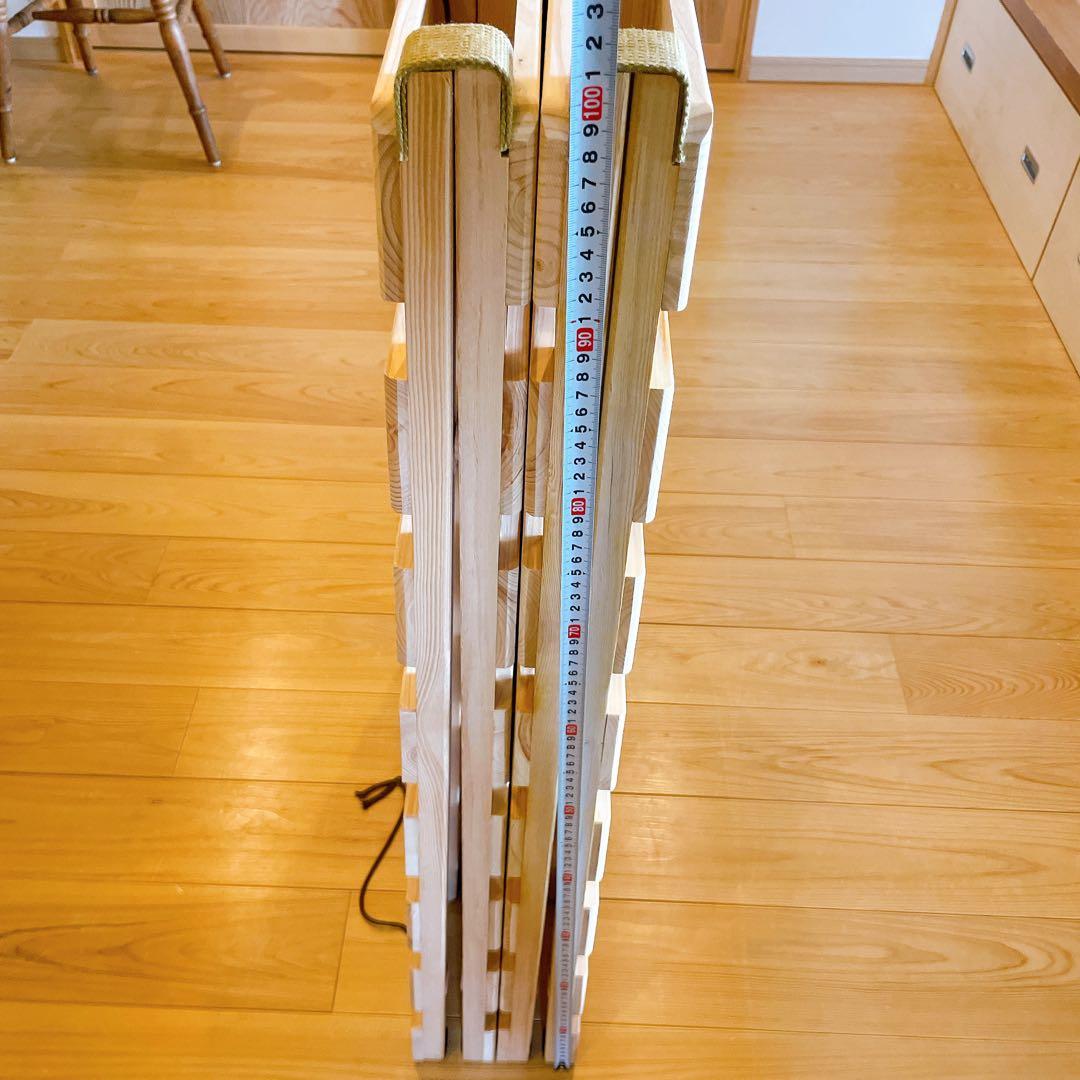 すのこ ダブルサイズ ひのき 2分割セパレート式 折りたたみ布団干し ベッド