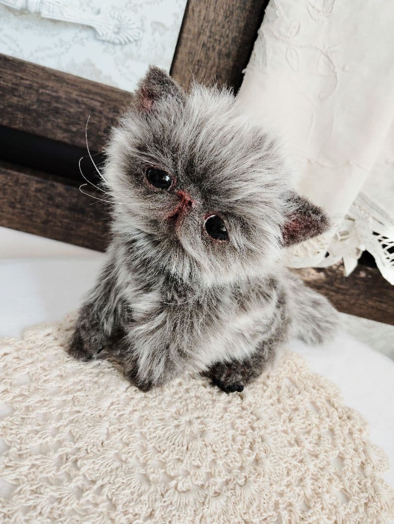 ミルクラテカラー♡子猫のミラちゃん♡エキゾチック♡アートドール♡ぬいぐるみ♡