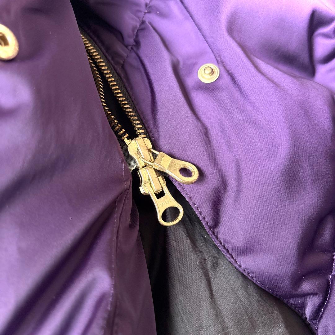 美品 ポールスミス ブラック 40→Lラビットファー ベルト付 ダウンコート 紫