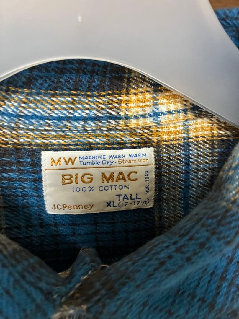 オンブレ！XL TALL！70s BIG MAC コットンネル USA製