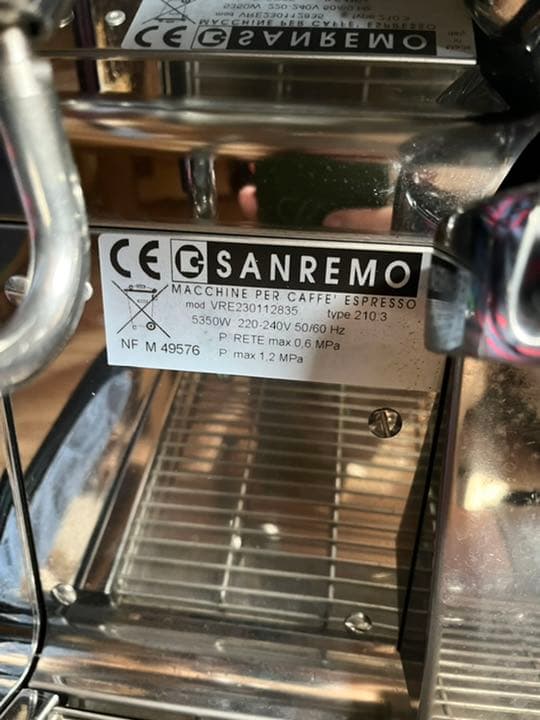 エスプレッソマシン　サンレモ　Verona SAP-SED-TCS-SED