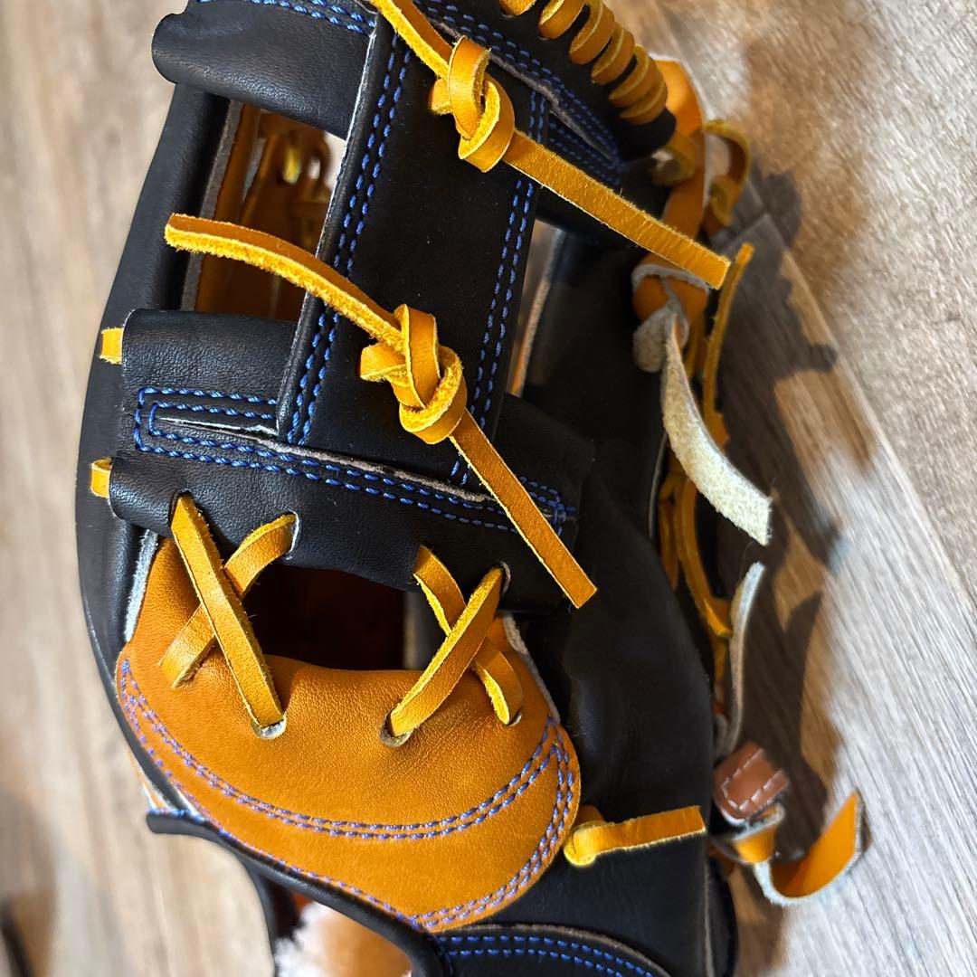 誠ナチュラルフィット 軟式グローブ 黒/オレンジ