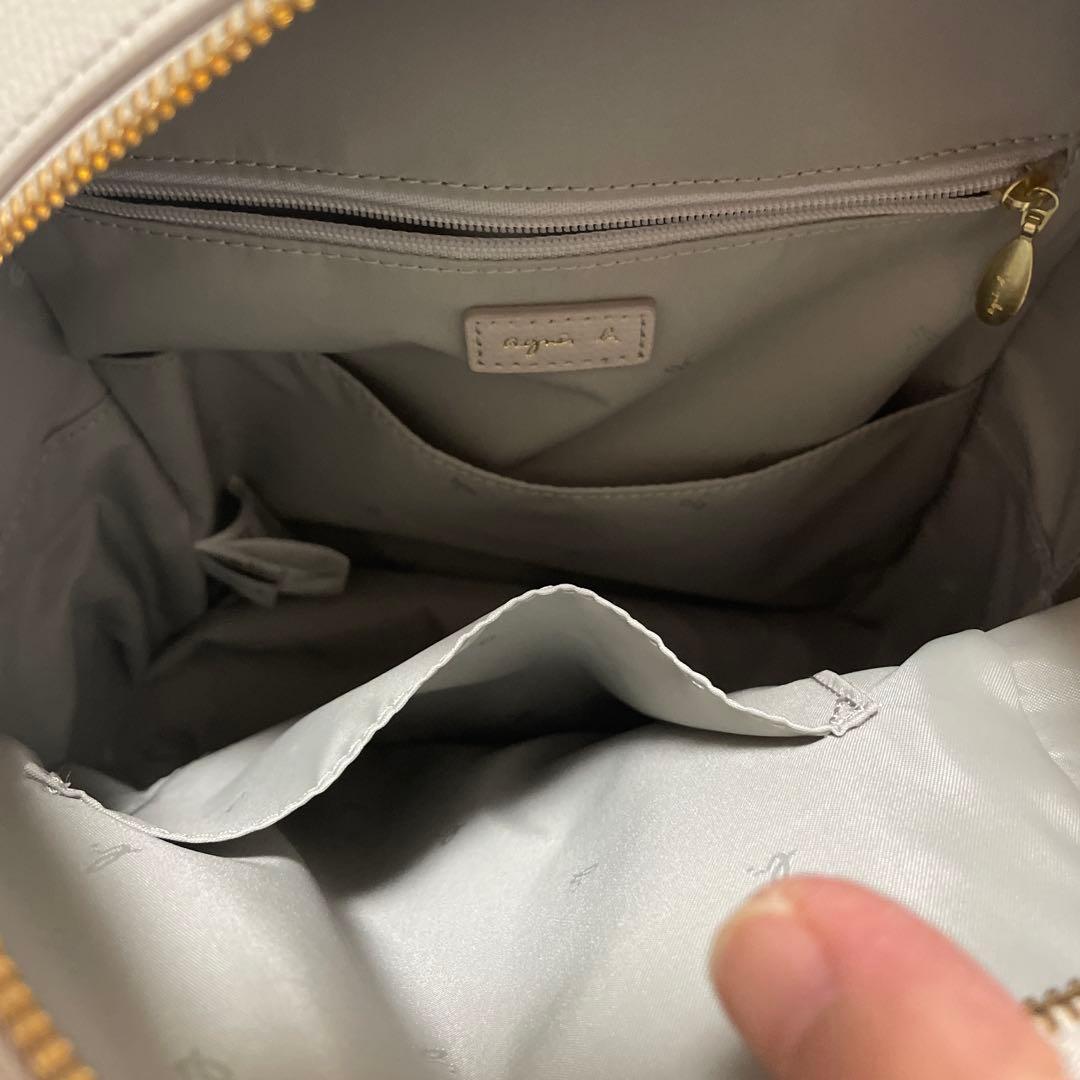 【美品】agnes.b＊アニエスベー＊バックパック＊リュック＊本革＊薄グレー