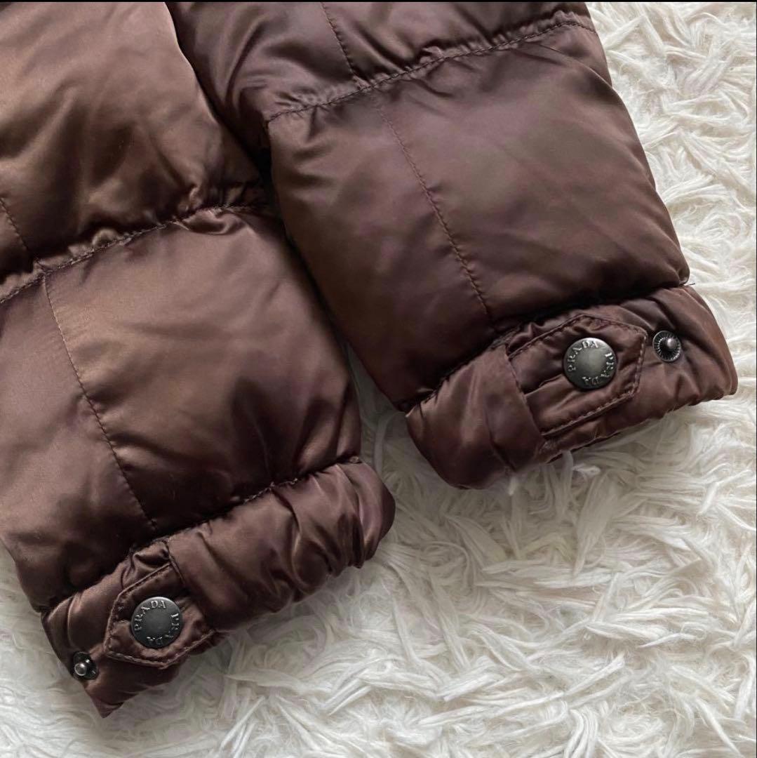 【最終値下げ】週末限定価格！PRADA ブラウン ダウンジャケット ファー付き