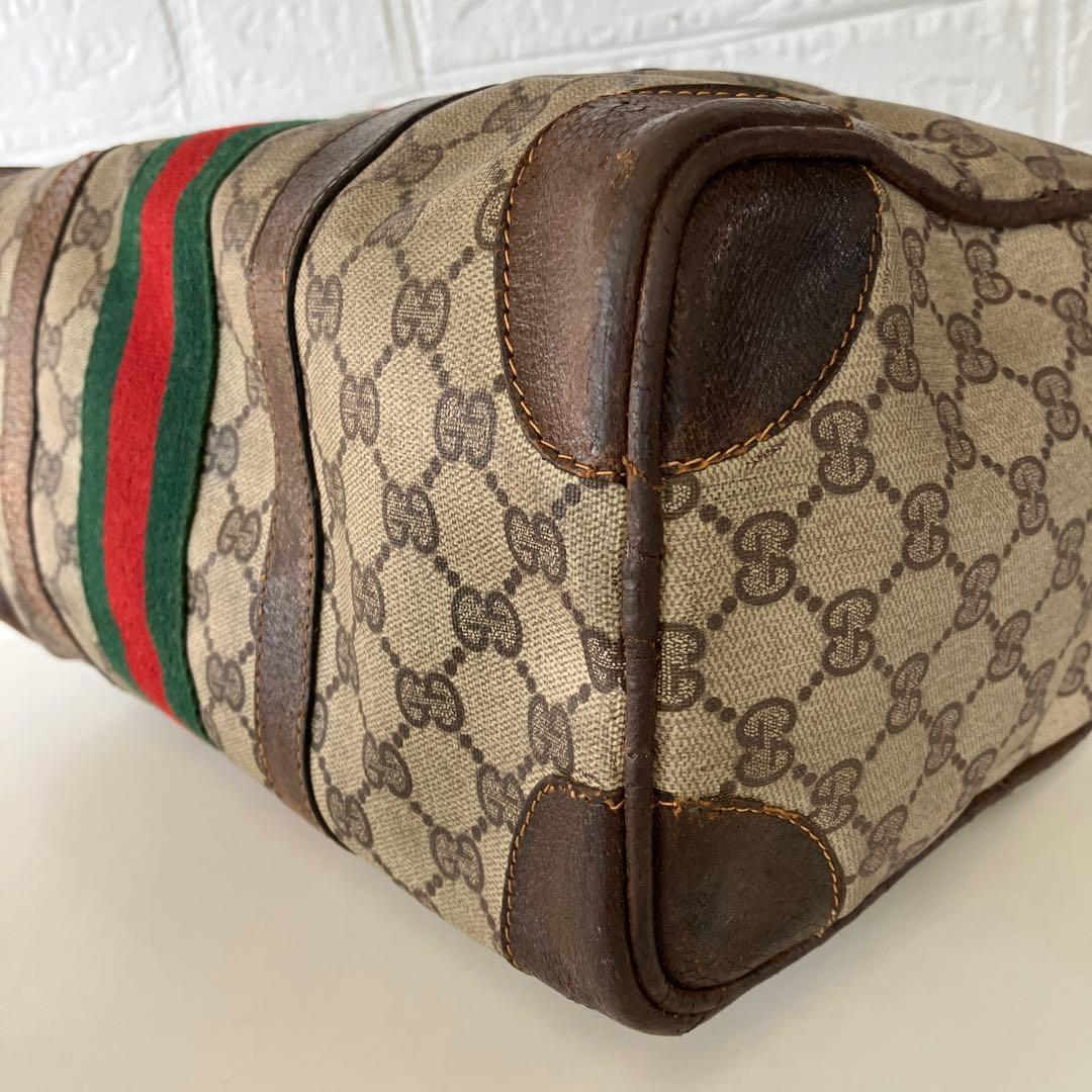 GUCCI　オールドグッチ　ミニボストンバッグ　シェリーライン　PVC　1906