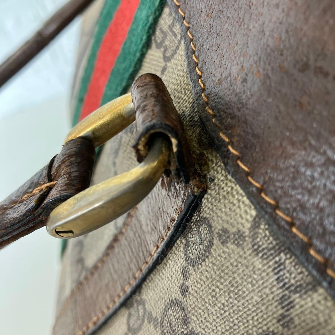 GUCCI　オールドグッチ　ミニボストンバッグ　シェリーライン　PVC　1906