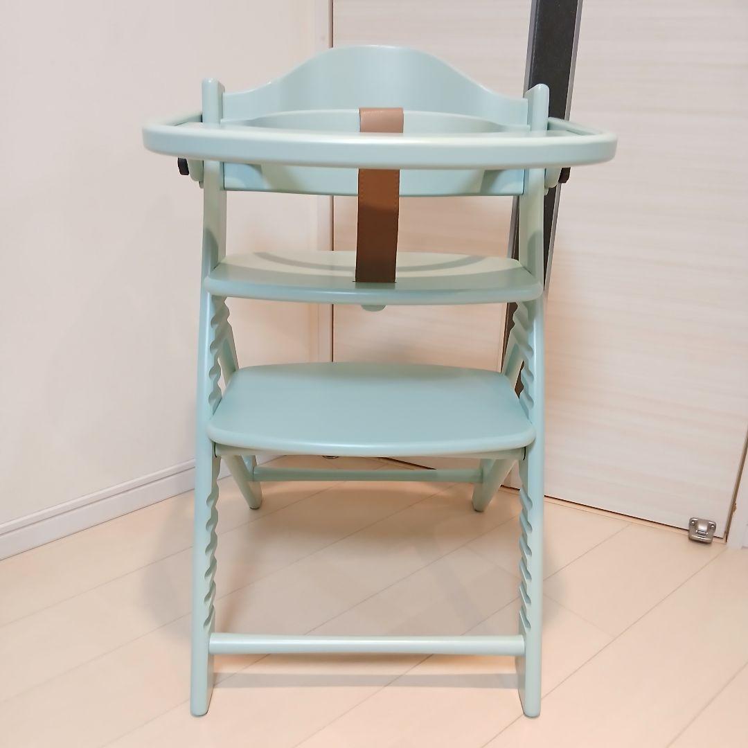【美品】大和屋 yamatoyaアッフルチェア ハーブグリーン ベビーチェア