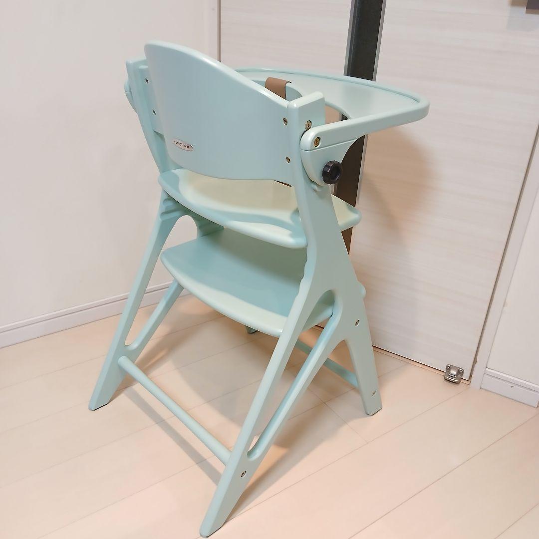 【美品】大和屋 yamatoyaアッフルチェア ハーブグリーン ベビーチェア