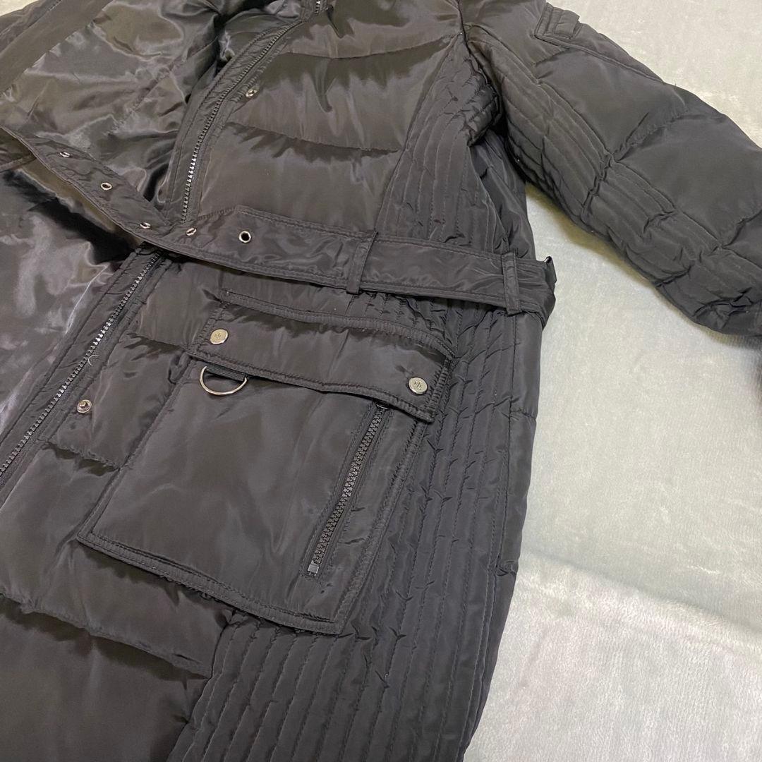 ラルフローレン ダウンコート ロング 黒 3way ベルト Aライン フード S