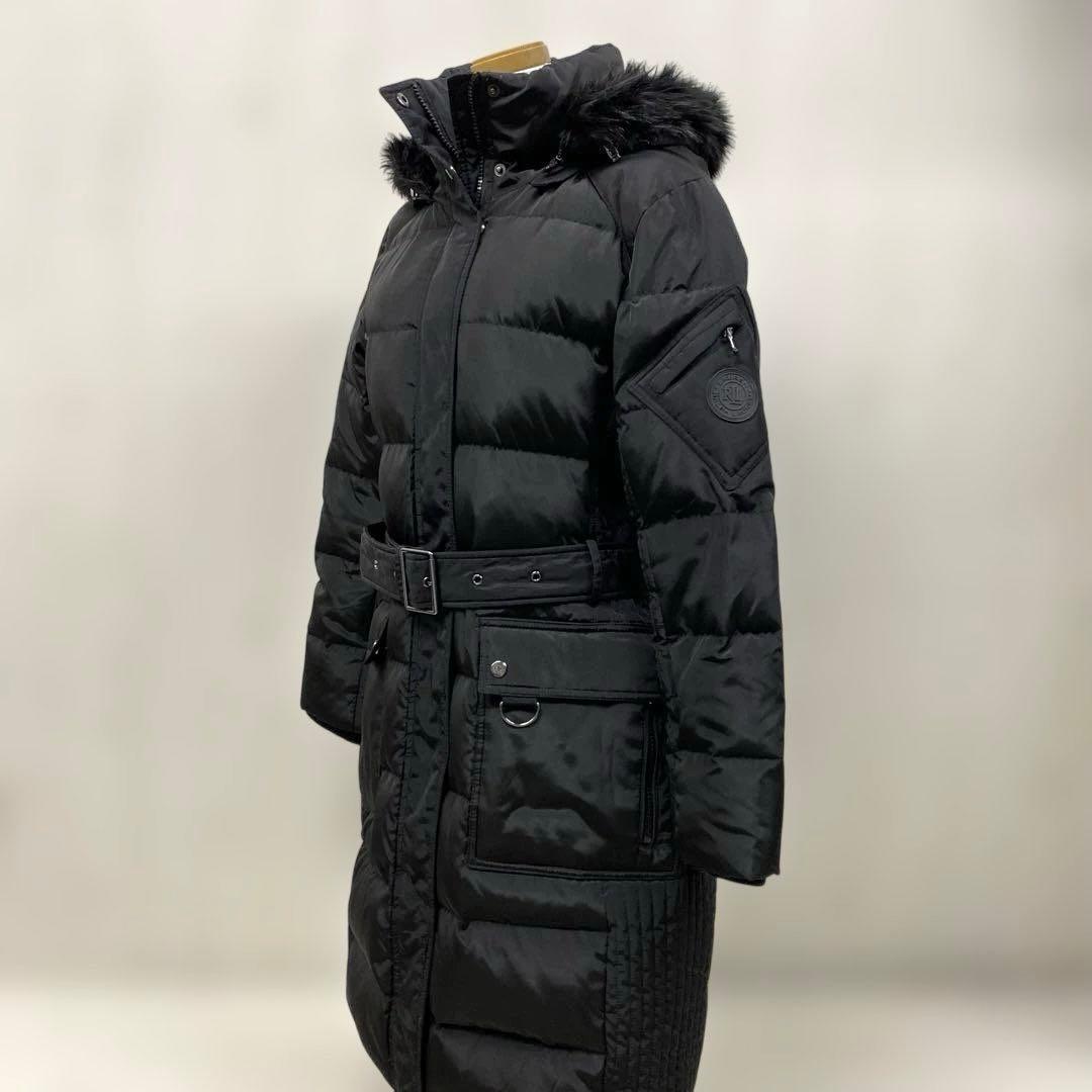 ラルフローレン ダウンコート ロング 黒 3way ベルト Aライン フード S