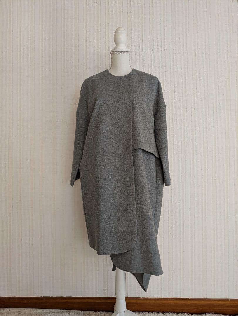 ENFOLD ウールアシンメトリーワンピース