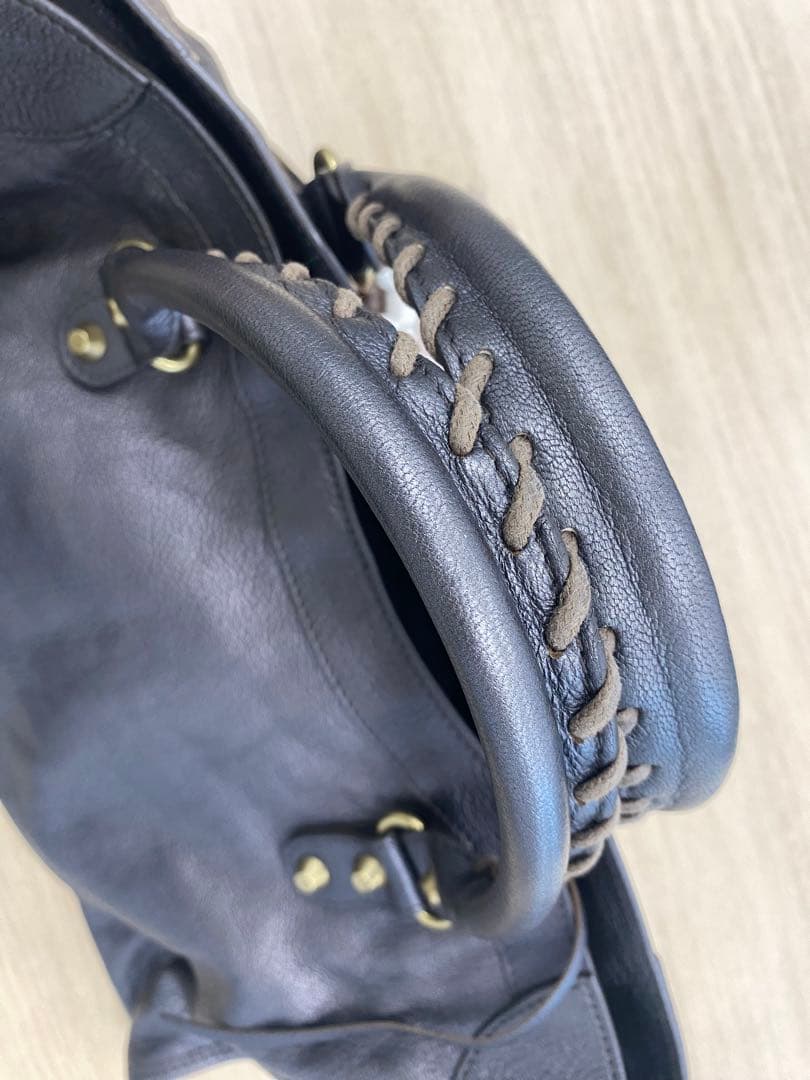 バレインシアガ　ダークグレー レザー ショルダーバッグ