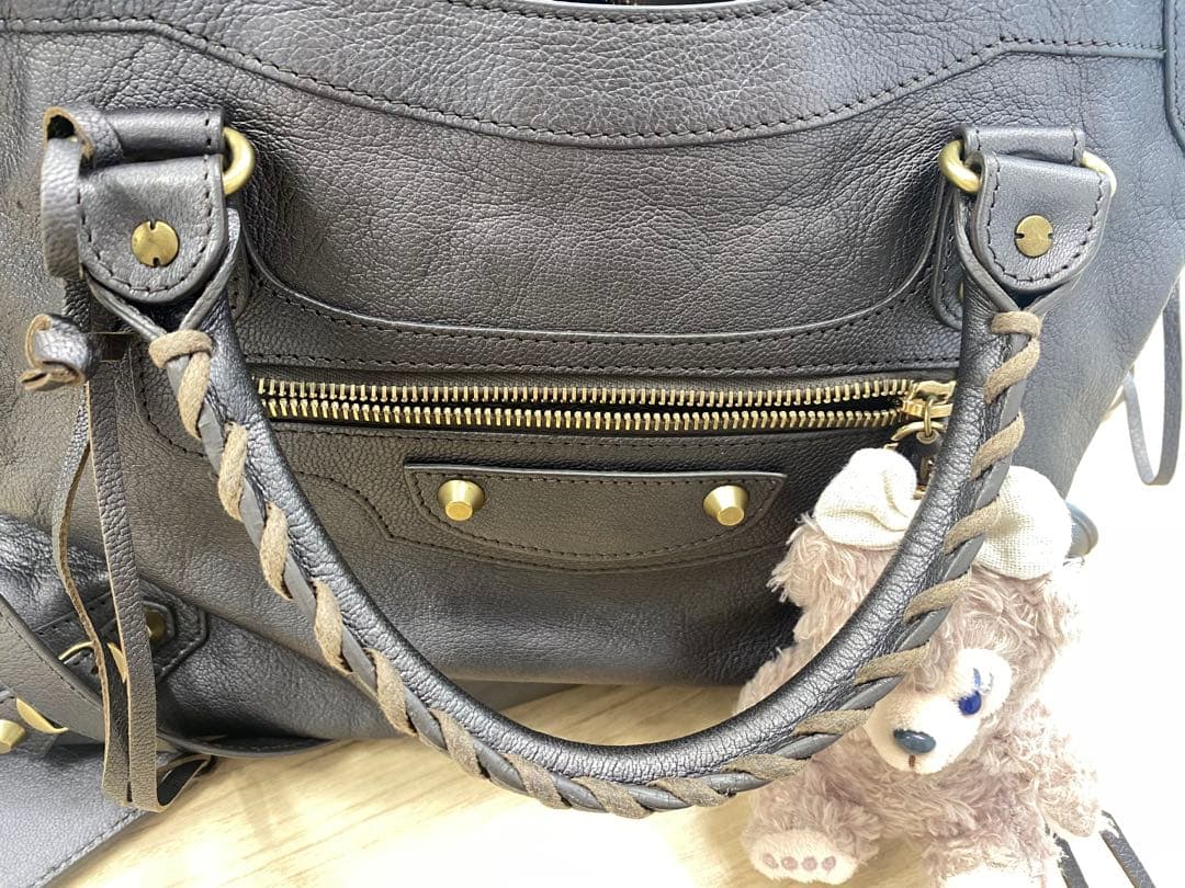 バレインシアガ　ダークグレー レザー ショルダーバッグ