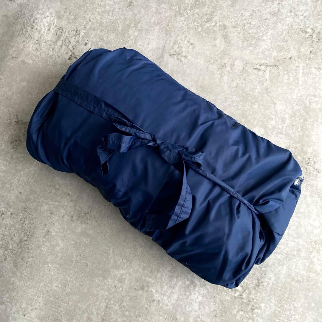 名作 80s 黒タグ エディーバウアー ダウン プルオーバー 紺 L