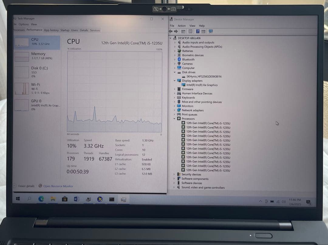 2023年式/美品/バッテリー優良/Lenovo X1 Gen 10 第12世代