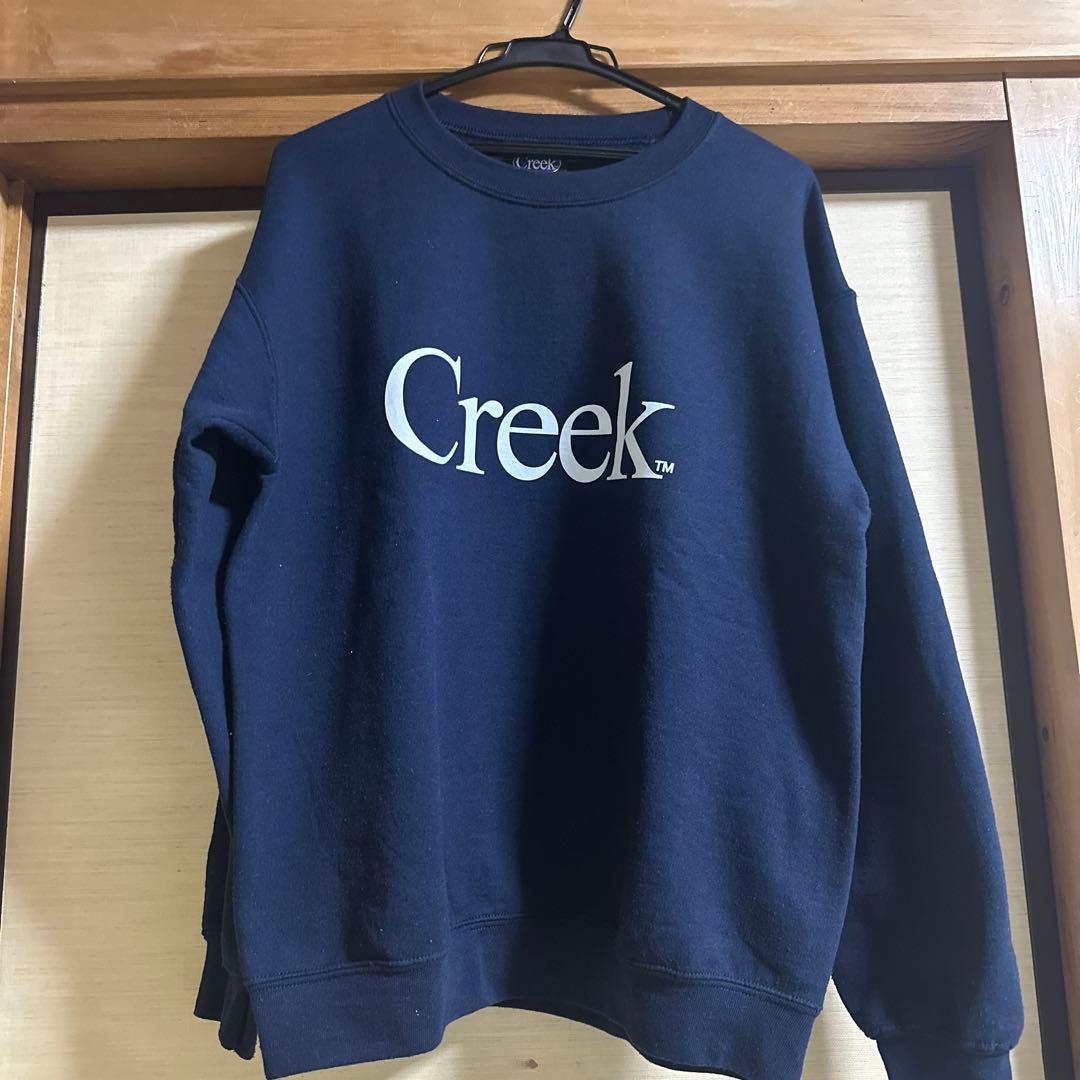 Creek ネイビー クルーネック トレーナー