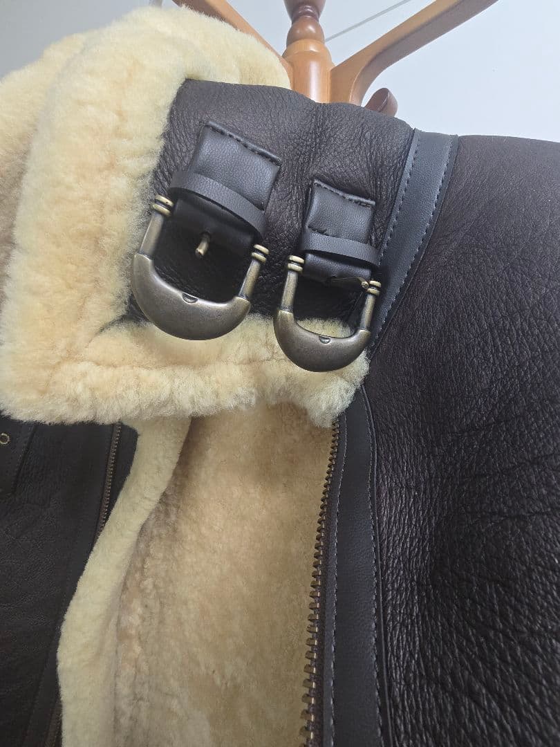 美品 B3 ムートンジャケット ダークブラウン Searling