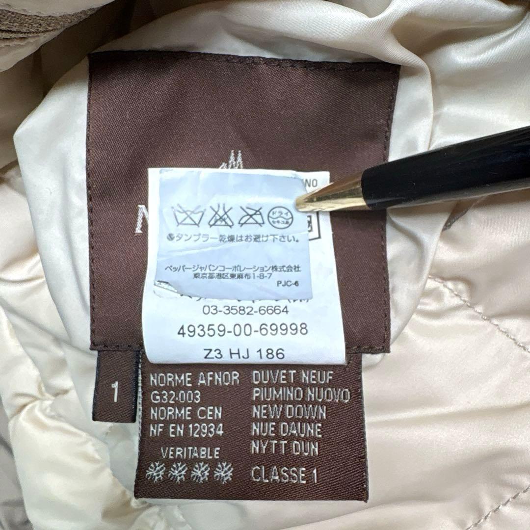 美品 モンクレール ダウンジャケット 茶タグ リバーシブル ベージュ ロング