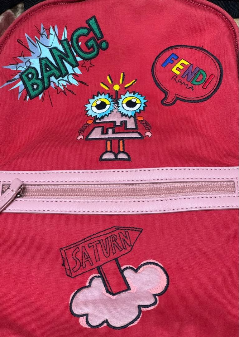 FENDI キッズ ミニリュック レザー キャンバス