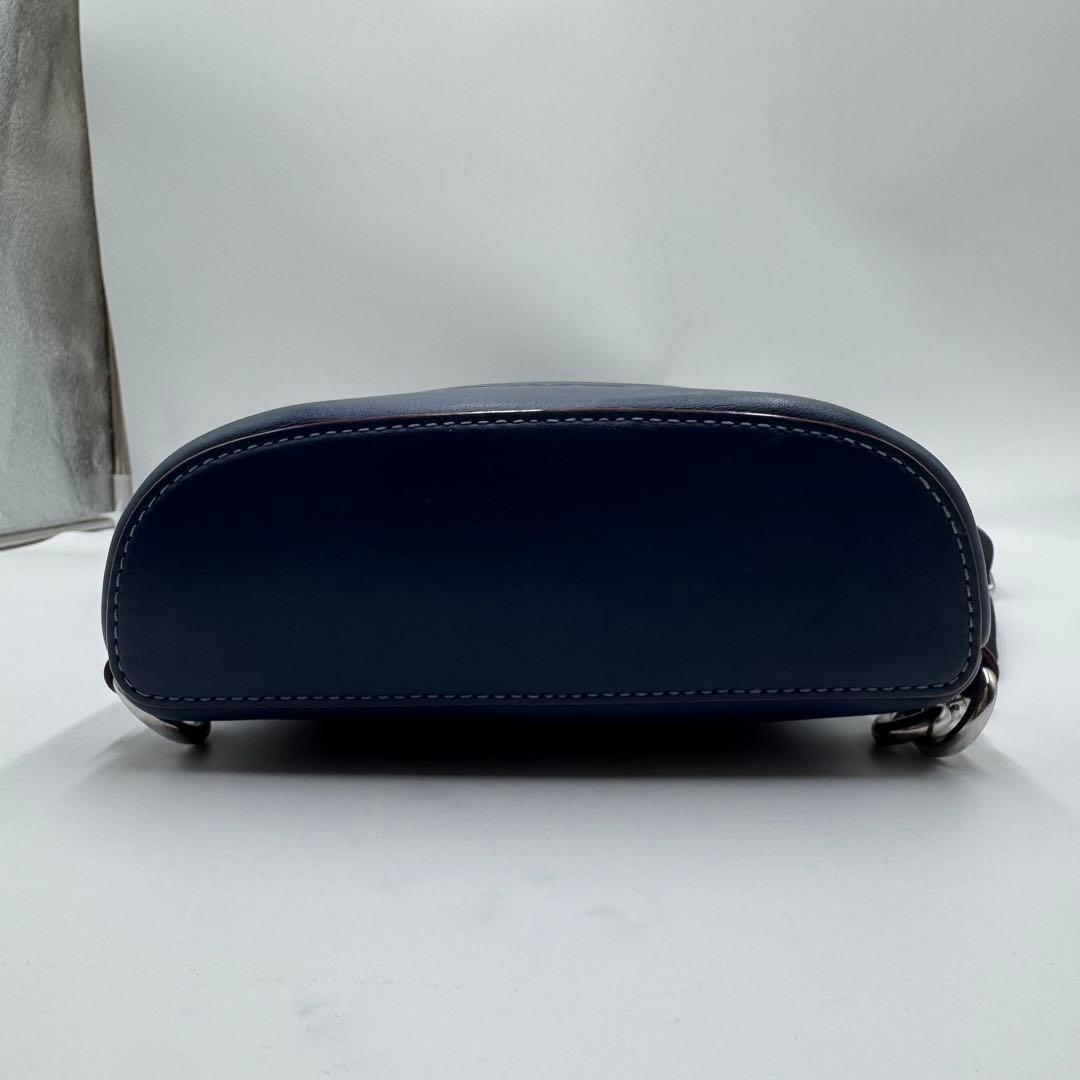 未使用級✨ コーチ ドミニク スリングバッグ デニム シグネチャー レザー 紺色