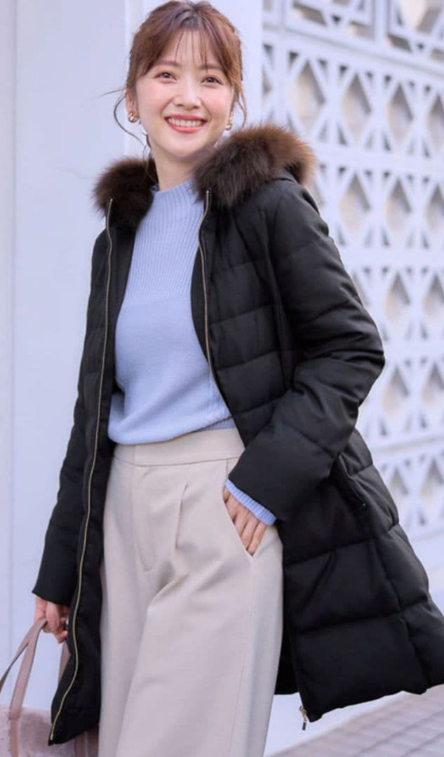 【極美品】Size3　リッチファーフードロング ダウン　定価29,900円