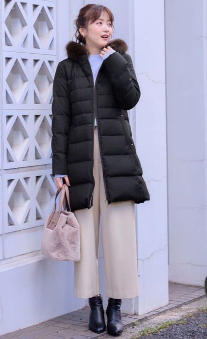 【極美品】Size3　リッチファーフードロング ダウン　定価29,900円