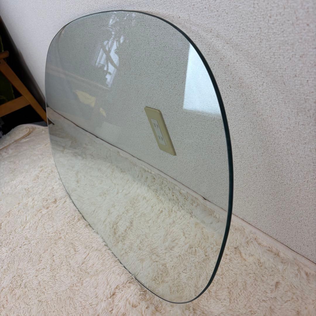 送料無料 ミッドセンチュリー スペースエイジ ガラステーブル 昭和レトロ