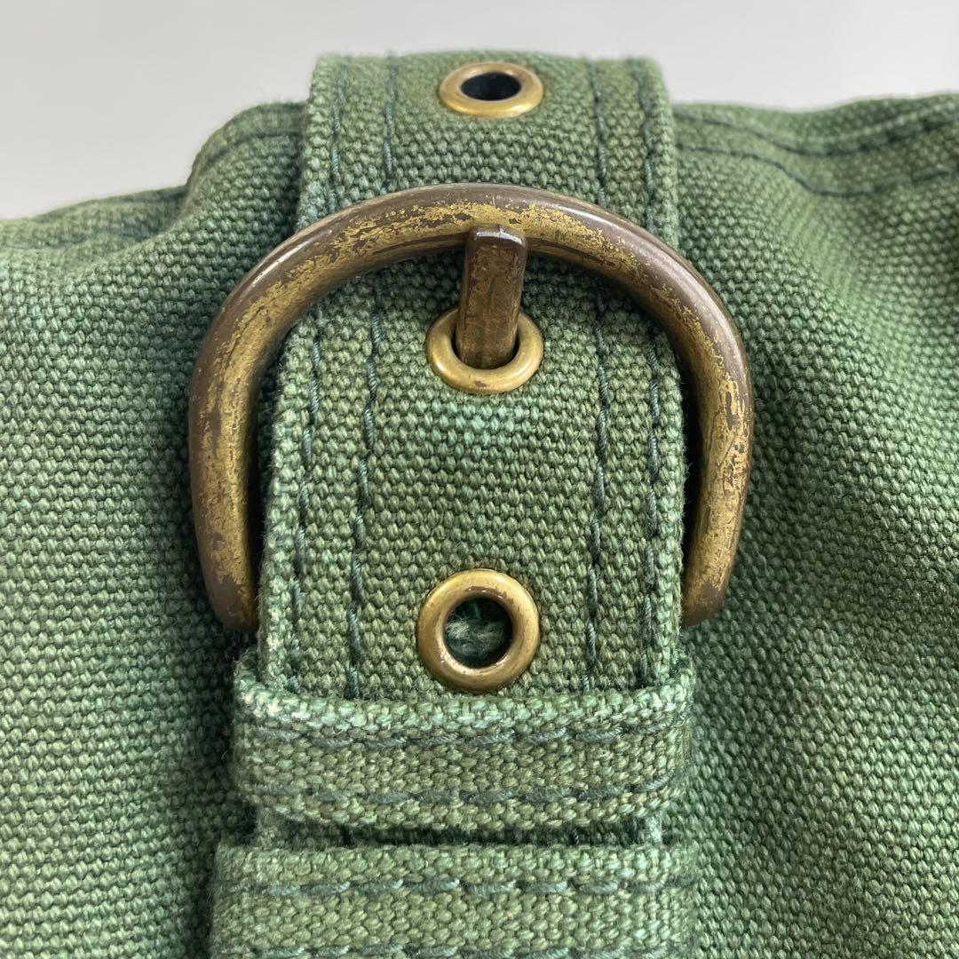 美品　DIESELディーゼルY2K メタルロゴ トートバッグ グリーン