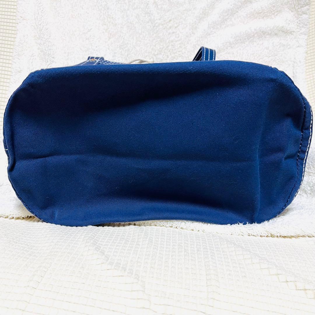 希少★一澤帆布製　ネイビー トートバッグ 外ポケット付