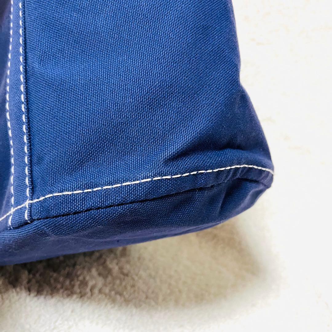 希少★一澤帆布製　ネイビー トートバッグ 外ポケット付