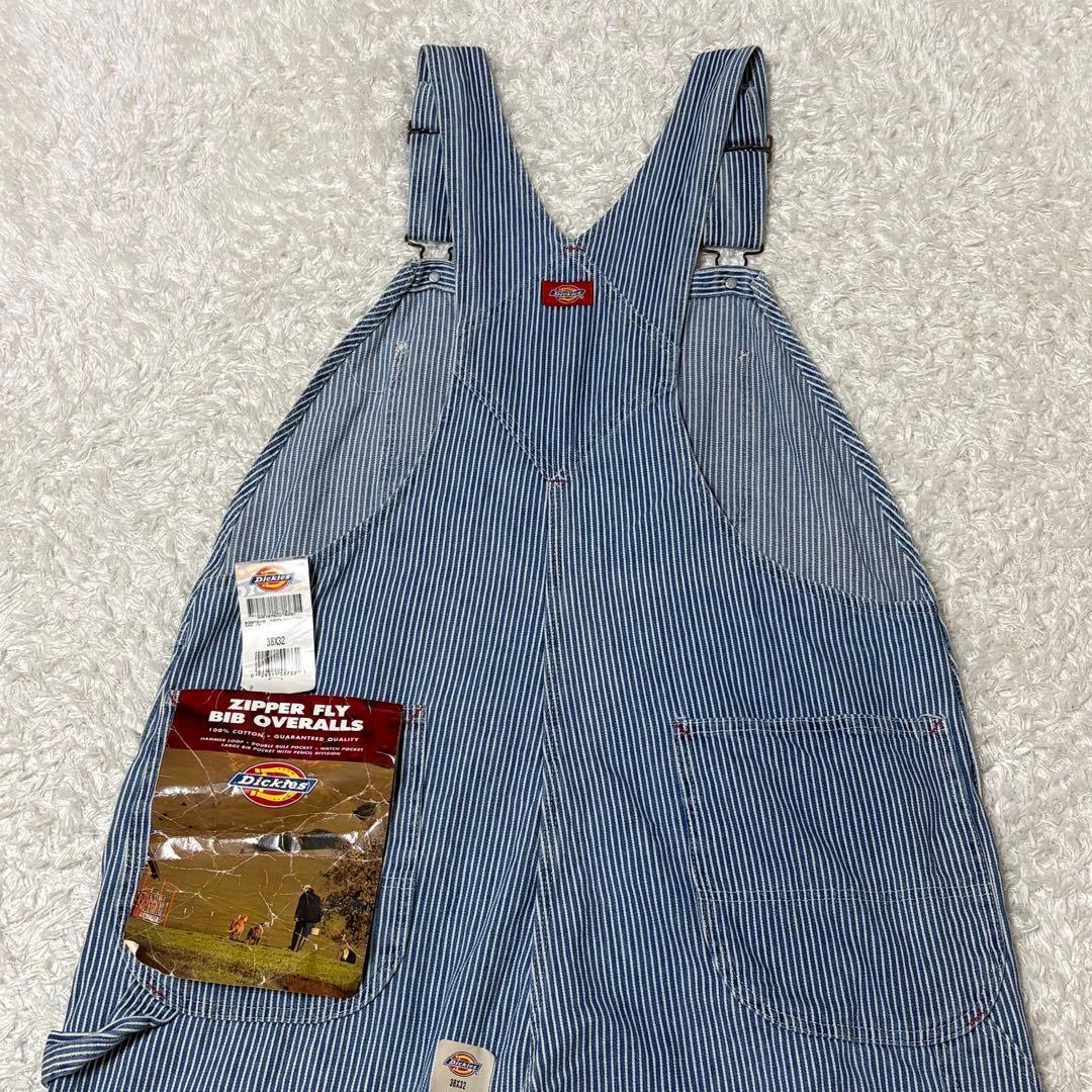 メキシコ製　90's Dickies オーバーオール　ヒッコリー　38x32