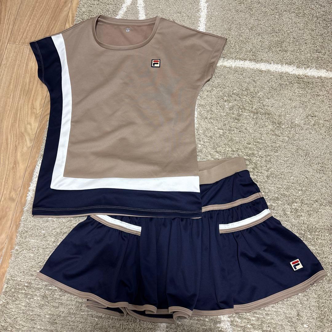FILA セットアップ　Mサイズ ベージュ/ネイビー