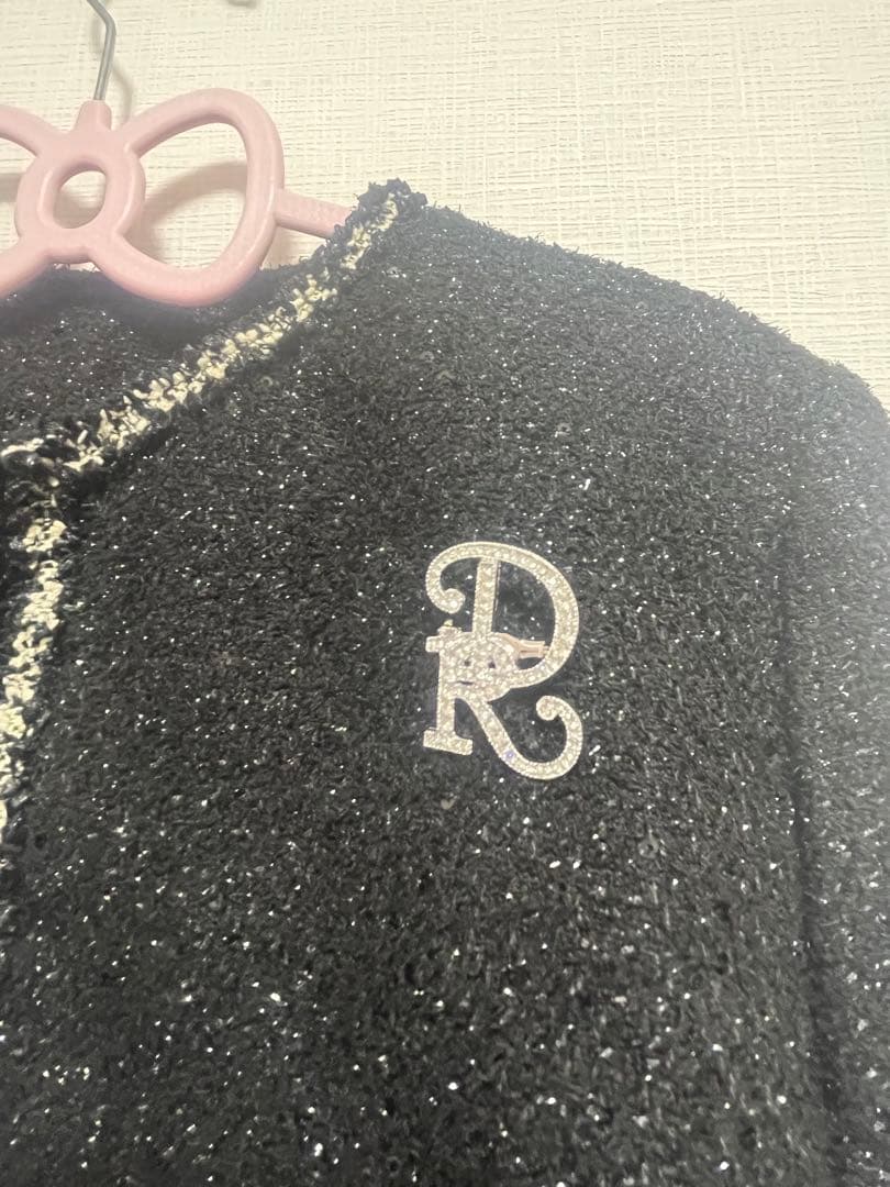 新品　ダーリッチ　Darich スパンコールツイードジャケット　ブラックF