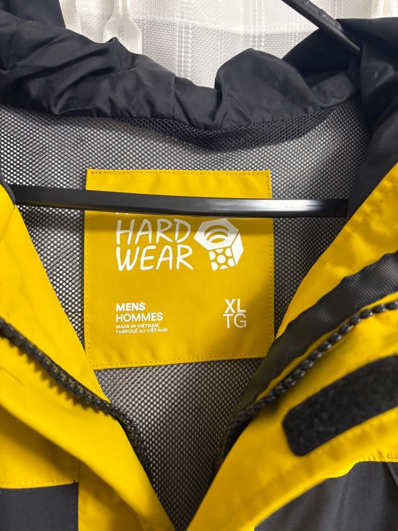 イエロー/ブラック フード付きマウンテンパーカー