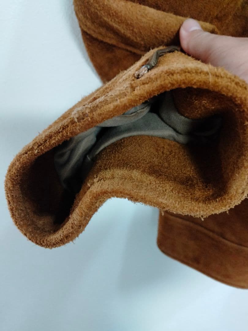 ジョンブル　スエード　ノーカラー　シングル　ジャケット　日本製