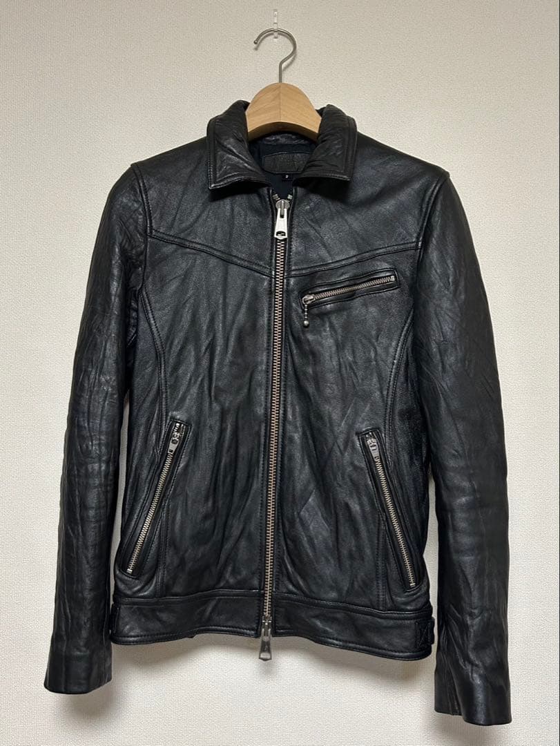 JACK ROSE/ジャックローズ/シングルライダースジャケット/size2/黒