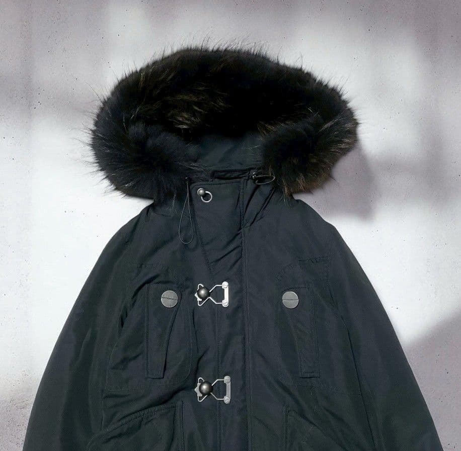 SLY　y2k N-3B グランジ ショートモッズコート ファー 黒