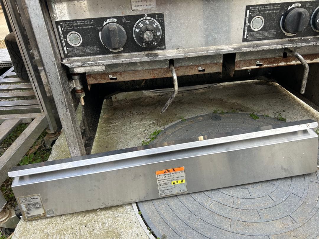 都市ガス 大型二槽式フライヤー ステンレス製　引き取り可能、大阪奈良三重配達可能