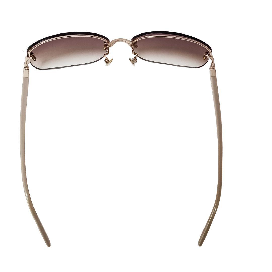 プラダ PRADA サングラス ゴールド ベージュ ハーフリム 男女兼用