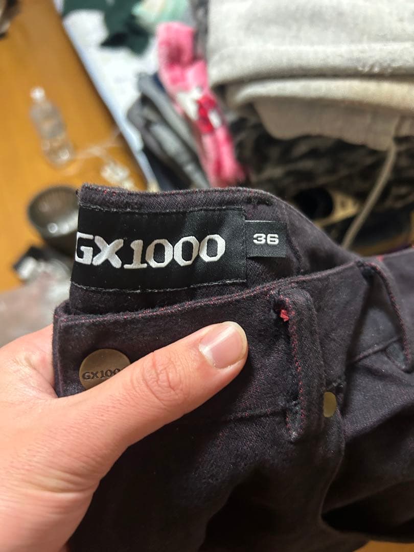 GX1000 紫 パープル バギーデニムパンツ ワイド w36